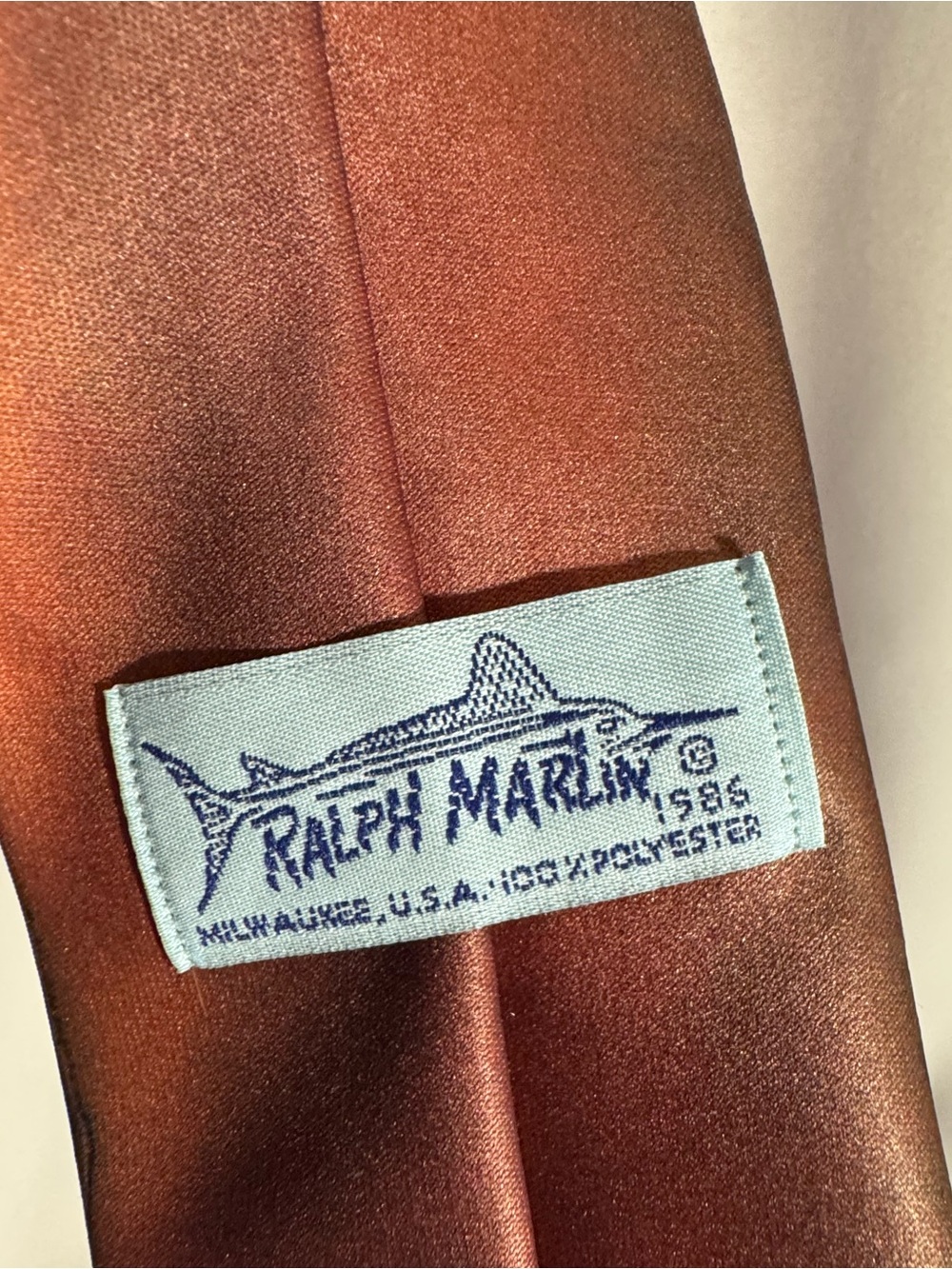 Ralph Marlin Salmon Print Novelty Tie - Picture 2 of 2
